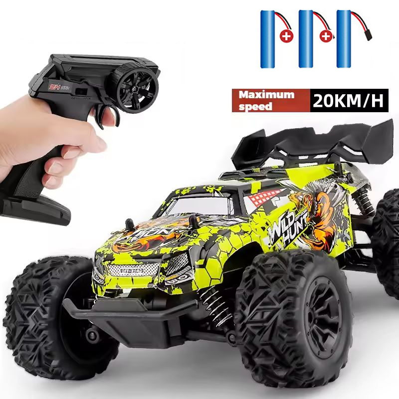 Rc Hobby Grade Truck - 1:20スケールのオフロードRCカー、2WD、全地形対応RCモンスタートラック。2.4GHzで高速走行、LEDライト搭載。男の子への最高の誕生日やクリスマスプレゼント。