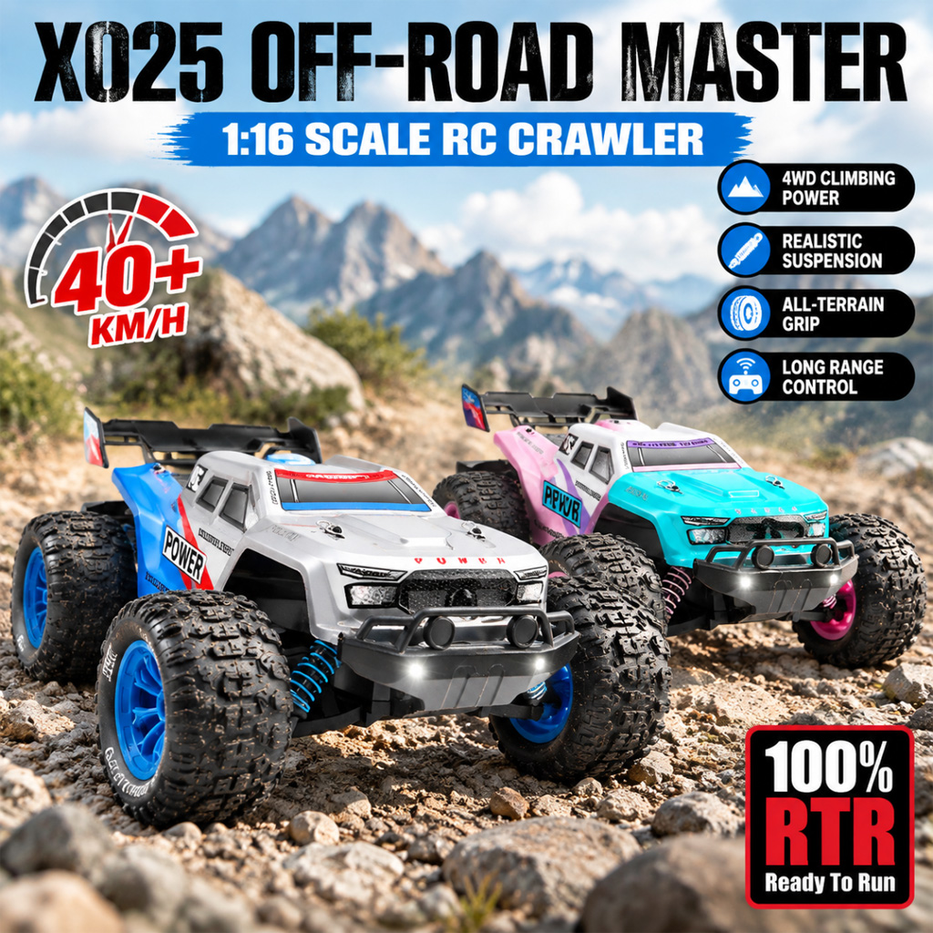 Rc Hobby Grade Truck - X025 RCピックアップトラック 1/16スケール 4WD 2.4G オフロードクローラー